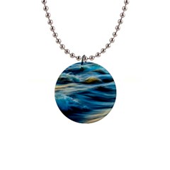 Waves Abstract 1  Button Necklace by Salman4z