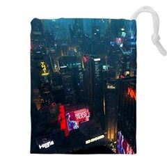 Cityscape Digital Art Drawstring Pouch (4xl) by Salman4z