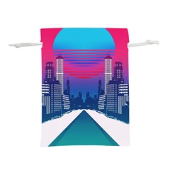Retro Cityscape Artist Artwork Digital Art Lightweight Drawstring Pouch (l) by Salman4z