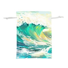 Waves Ocean Sea Tsunami Nautical 90 Lightweight Drawstring Pouch (m) by Jancukart