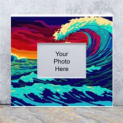 Tsunami Waves Ocean Sea Nautical Nature Water 9 White Wall Photo Frame 5  X 7  by Jancukart