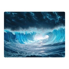 Thunderstorm Storm Tsunami Waves Ocean Sea Two Sides Premium Plush Fleece Blanket (mini) by Jancukart