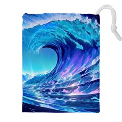 Tsunami Tidal Wave Ocean Waves Sea Nature Water 2 Drawstring Pouch (5xl) by Jancukart