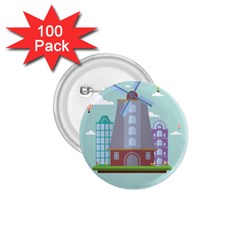 Amsterdam Landmark Landscape 1 75  Buttons (100 Pack)  by Sudheng