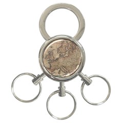 Vintage Europe Map 3-ring Key Chain by Sudheng