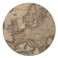 Vintage Europe Map Magnet 5  (round) by Sudheng