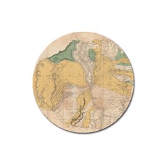 Vintage World Map Physical Geography Magnet 3  (round) by Sudheng