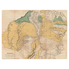 Vintage World Map Physical Geography Two Sides Premium Plush Fleece Blanket (extra Small) by Sudheng