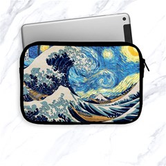 Starry Night Hokusai Van Gogh The Great Wave Off Kanagawa Apple Ipad Mini Zipper Cases by Sudheng