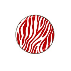 Red Zebra Vibes Animal Print  Hat Clip Ball Marker by ConteMonfrey