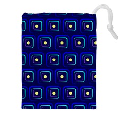 Blue Neon Squares - Modern Abstract Drawstring Pouch (4xl) by ConteMonfrey