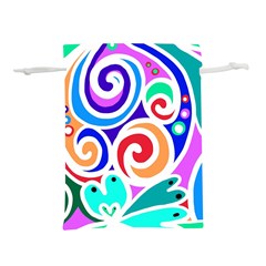 Crazy Pop Art - Doodle Circles   Lightweight Drawstring Pouch (l) by ConteMonfrey