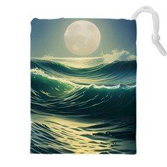 Ocean Sea Waves Tide Drawstring Pouch (5xl) by Simbadda