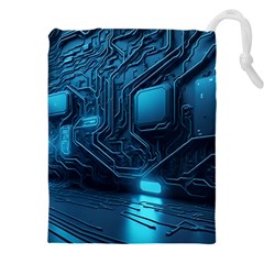 Technology Modern Drawstring Pouch (4xl) by Simbadda