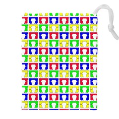 Colorful Curtains Seamless Pattern Drawstring Pouch (5xl) by Amaryn4rt