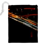 Highway Night Lighthouse Car Fast Drawstring Pouch (5XL) Back