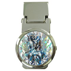 Abstract Acrylic Color Texture Watercolor Creative Money Clip Watches by Uceng