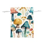 Mushroom Forest Fantasy Flower Nature Lightweight Drawstring Pouch (M) Front