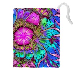 Abstract Art Psychedelic Experimental Drawstring Pouch (5xl) by Uceng