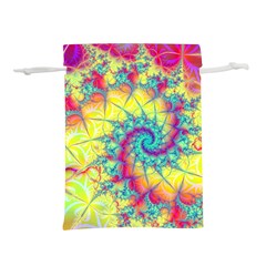 Fractal Spiral Abstract Background Vortex Yellow Lightweight Drawstring Pouch (s) by Uceng