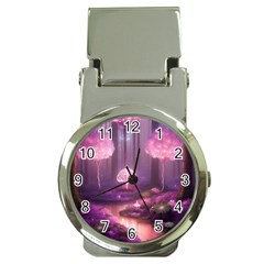 Trees Forest Landscape Nature Neon Money Clip Watches by Uceng