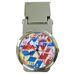 City Houses Cute Drawing Landscape Village Money Clip Watches by Uceng