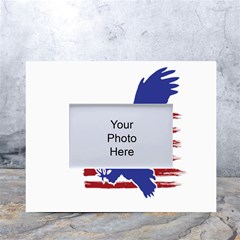 Usa Flag Eagle Symbol American Bald Eagle Country White Tabletop Photo Frame 4 x6  by Wegoenart