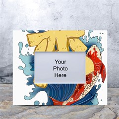 Wave Fish Koi Splash Character Carp White Tabletop Photo Frame 4 x6  by Wegoenart