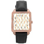 Carrot Rose Gold Leather Watch  Front