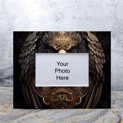 Eagle Ornate Pattern Feather Texture White Tabletop Photo Frame 4 x6  by Ravend