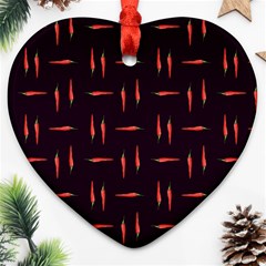 Hot Peppers Heart Ornament (two Sides) by SychEva
