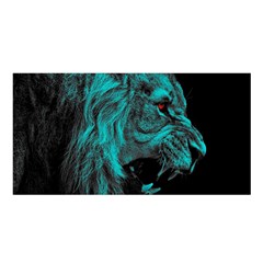 Angry Male Lion Predator Carnivore Satin Shawl 45  X 80  by Salman4z