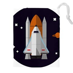Rocket Space Universe Spaceship Drawstring Pouch (4xl) by Salman4z
