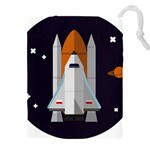 Rocket Space Universe Spaceship Drawstring Pouch (4XL) Front