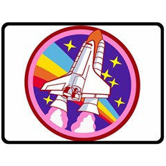 Badge Patch Pink Rainbow Rocket Fleece Blanket (large) by Salman4z