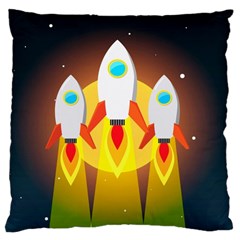 Rocket Take Off Missiles Cosmos Large Cushion Case (one Side) by Salman4z