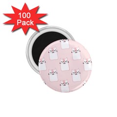 Pattern Pink Cute Sweet Fur Cats 1 75  Magnets (100 Pack)  by Salman4z