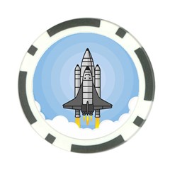Rocket Shuttle Spaceship Science Poker Chip Card Guard (10 Pack) by Salman4z