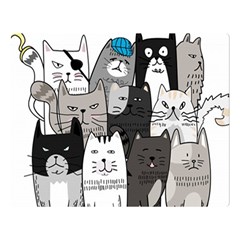 Cute Cat Hand Drawn Cartoon Style Two Sides Premium Plush Fleece Blanket (large) by Salman4z