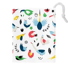 Vector Set Isolates With Cute Birds Scandinavian Style Drawstring Pouch (5xl) by Salman4z