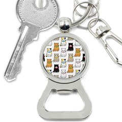 Cat Kitten Seamless Pattern Bottle Opener Key Chain by Salman4z