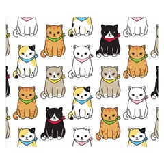 Cat Kitten Seamless Pattern Premium Plush Fleece Blanket (small) by Salman4z