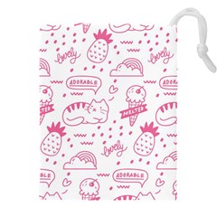 Cute-girly-seamless-pattern Drawstring Pouch (5xl) by Salman4z