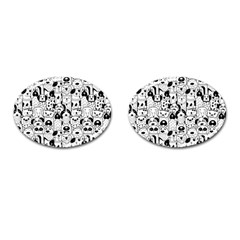 Seamless-pattern-with-black-white-doodle-dogs Cufflinks (oval) by Salman4z