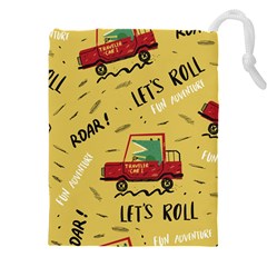 Childish-seamless-pattern-with-dino-driver Drawstring Pouch (5xl) by Salman4z