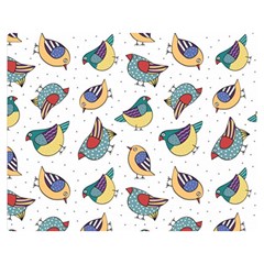 Seamless-pattern-with-hand-drawn-bird-black Premium Plush Fleece Blanket (medium) by Salman4z
