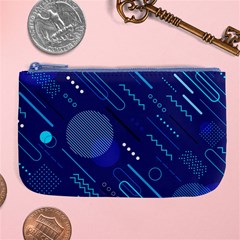 Classic-blue-background-abstract-style Large Coin Purse by Salman4z