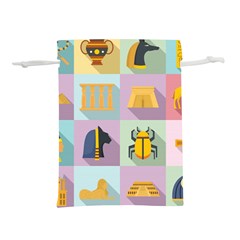 Egypt-icons-set-flat-style Lightweight Drawstring Pouch (l) by Salman4z