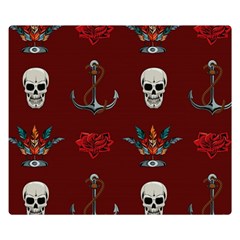 Tattoo-old-school-background-pattern Two Sides Premium Plush Fleece Blanket (small) by Salman4z