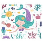 Set-cute-mermaid-seaweeds-marine-inhabitants Premium Plush Fleece Blanket (Small) 50 x40  Blanket Front